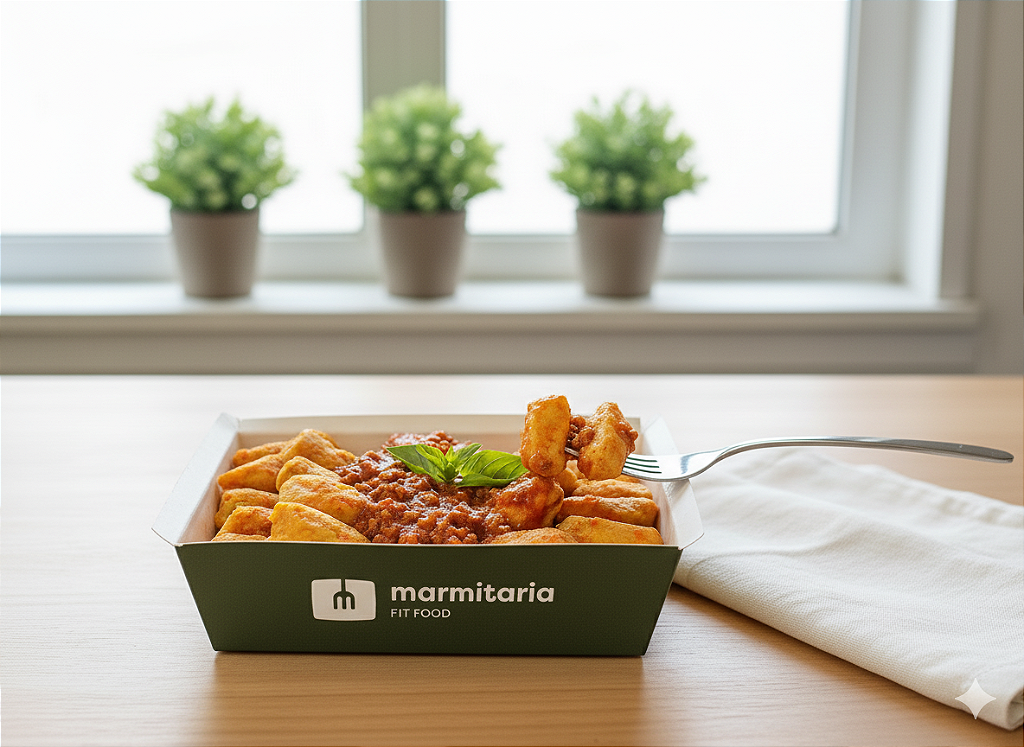 Nhoque de cenoura ao molho Bolonhesa