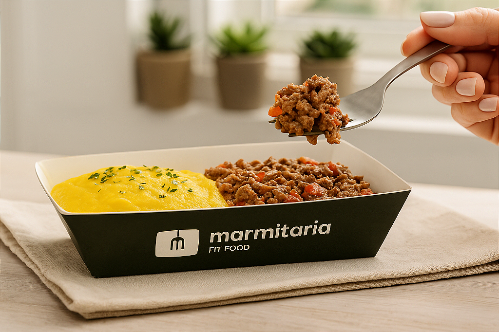 Patinho Moído com Purê de Mandioquinha