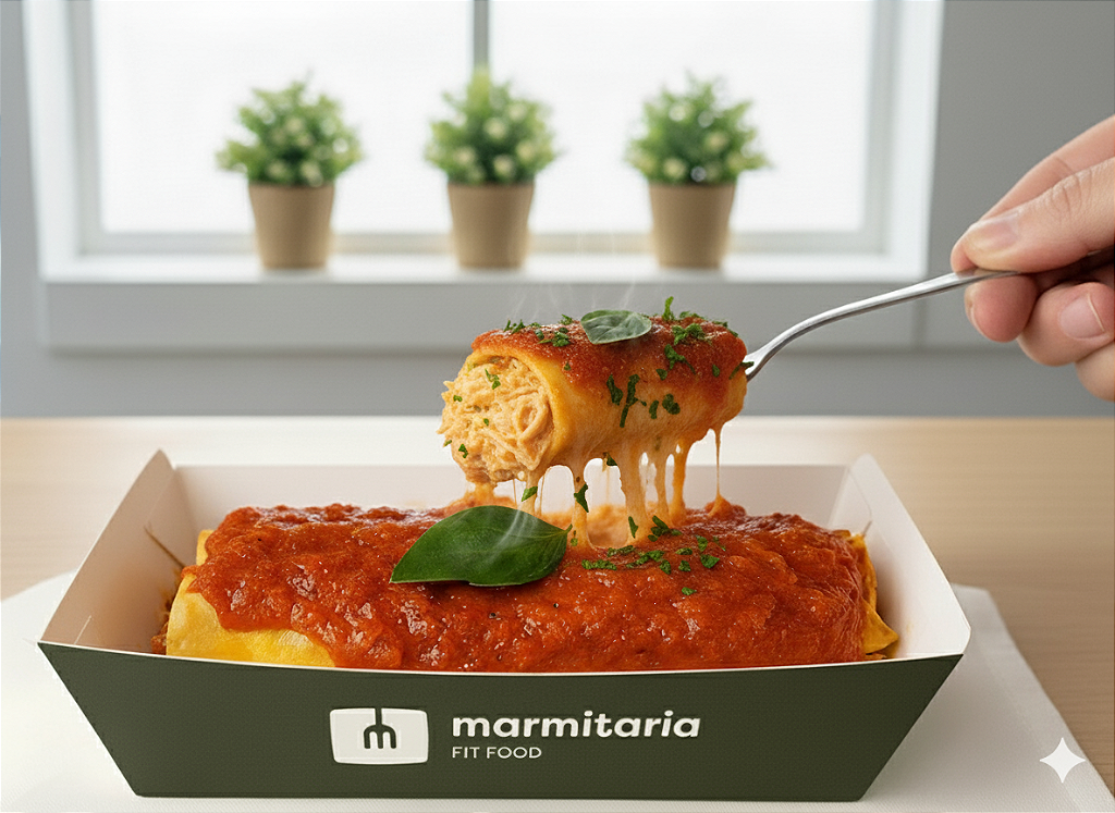 Panqueca de Frango com Molho de Tomate