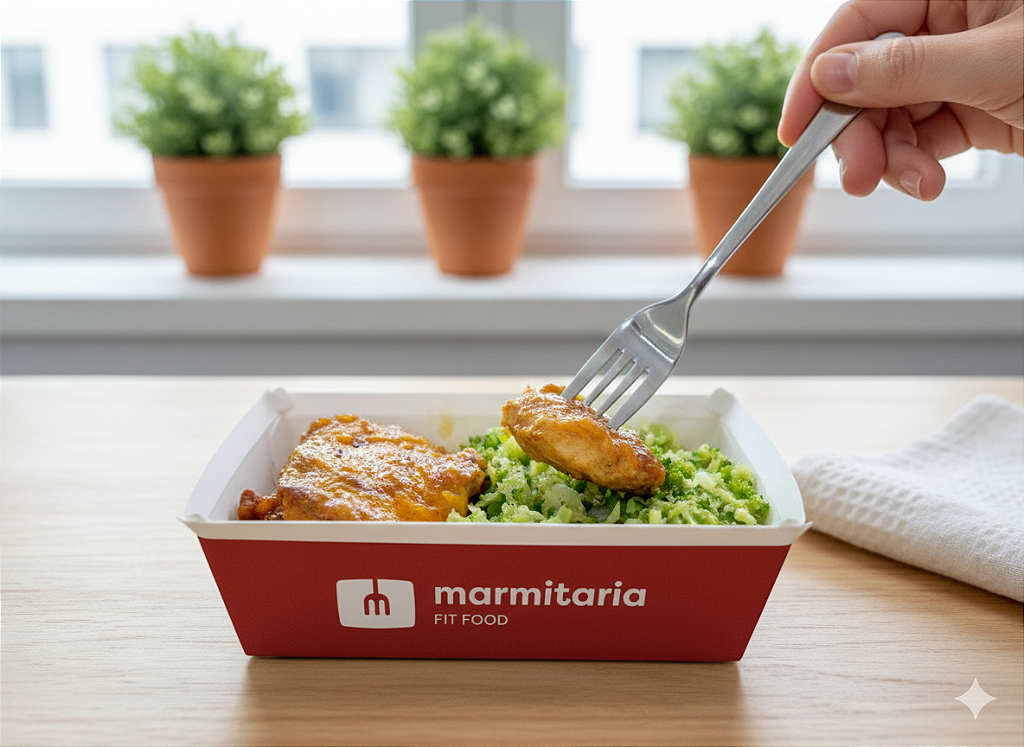 Filé de Sobrecoxa com Arroz de Brócolis