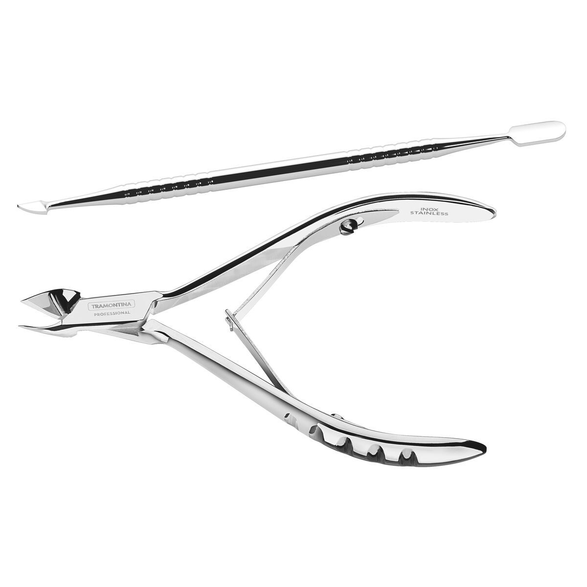 KIT BÁSICO PARA CUTÍCULAS 2 PEÇAS PROFESSIONAL - AÇO INOX