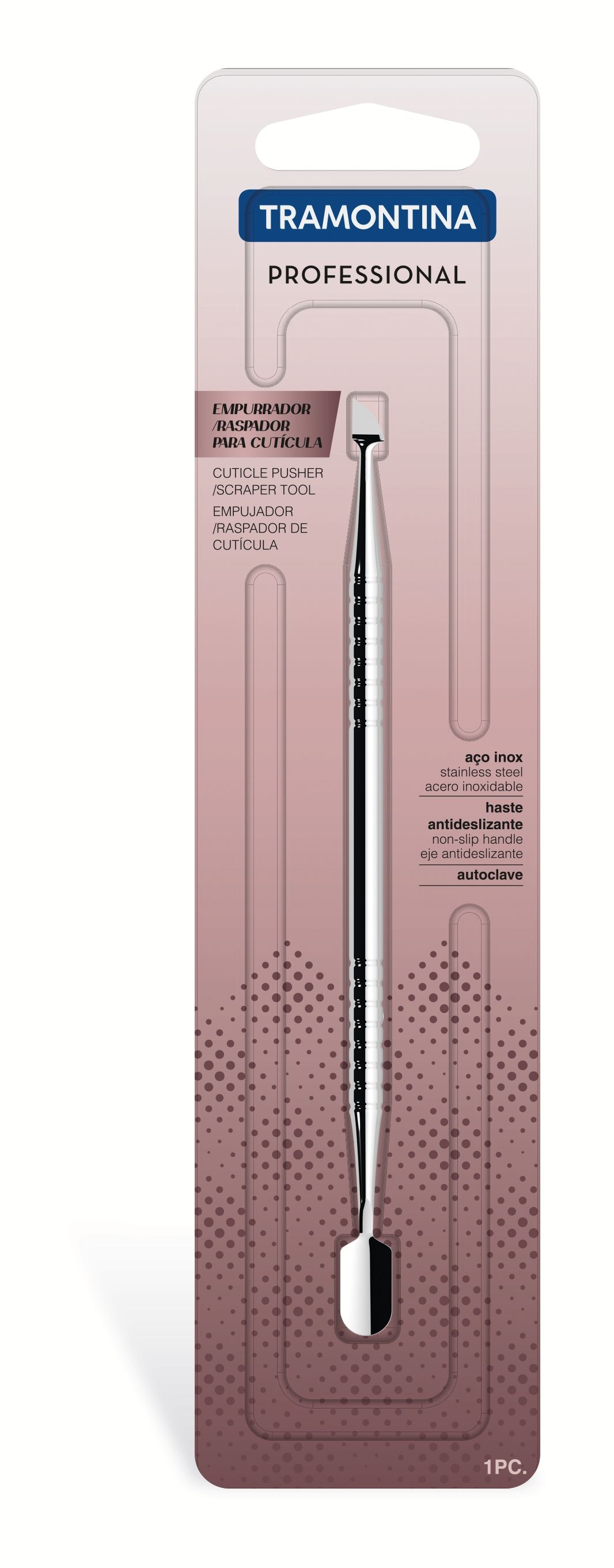 EMPURRADOR E RASPADOR DE CUTÍCULA TRAMONTINA - AÇO INOX