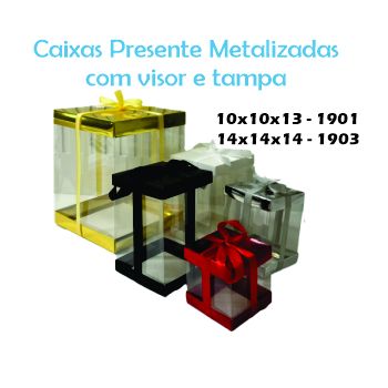 Caixas presente metalizadas 