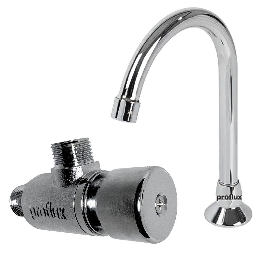 Kit Acionador Joelho Assepsia com Bica Aço inox 304 Proflux 51.551