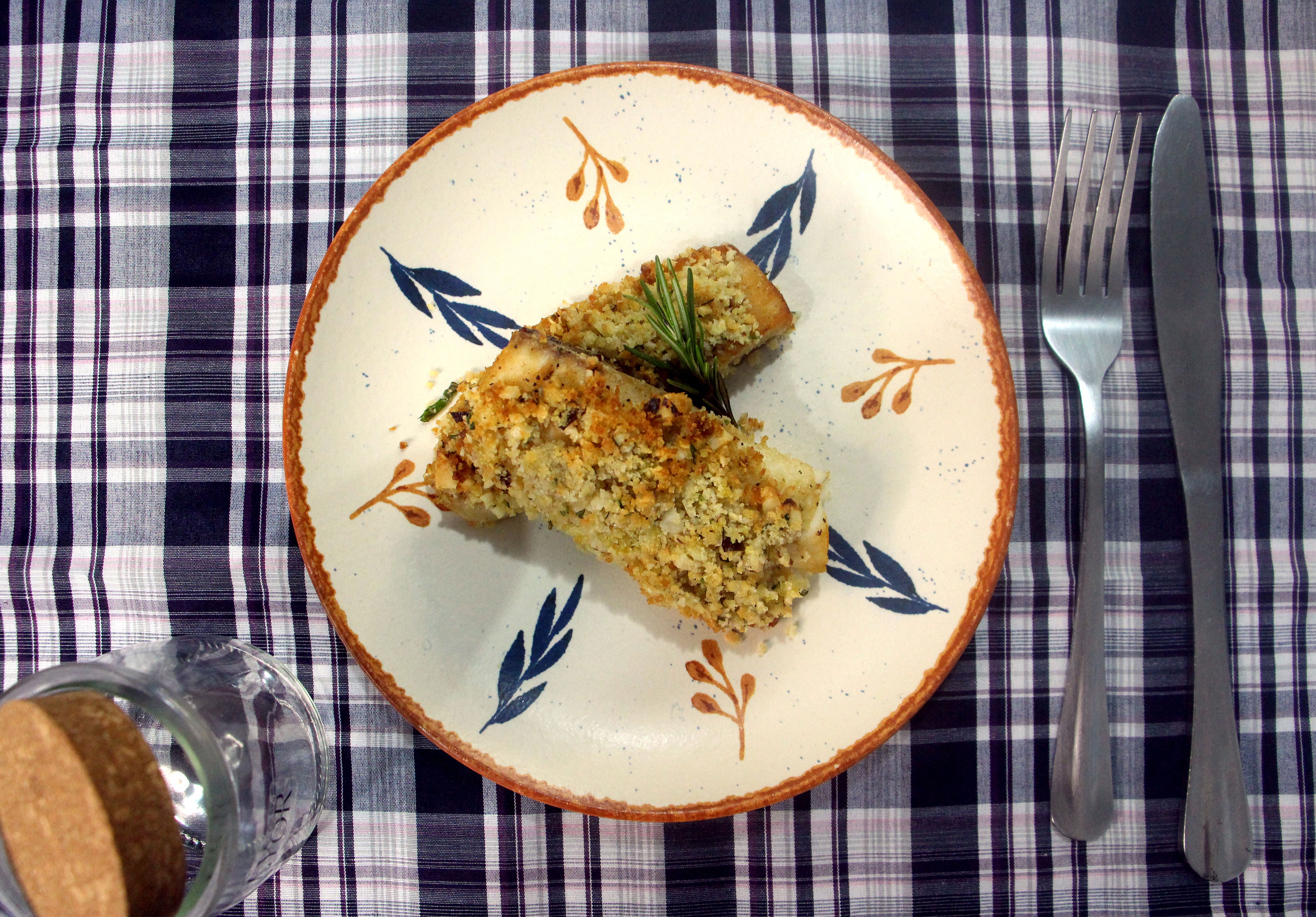 Pintado com crosta de castanhas