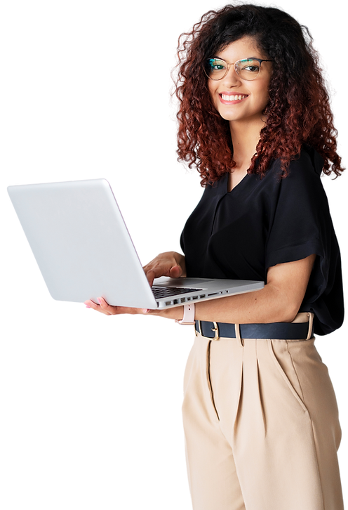 Aluna utilizando notebook