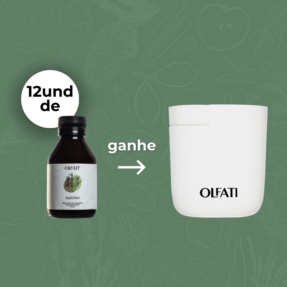 12Refis de 100ml - Alecrim - Ganhe 1 Olfati Mini Branco