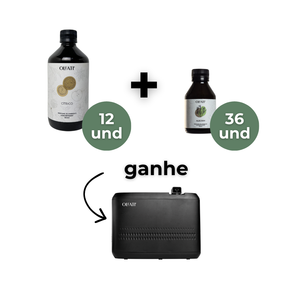 12 Refis de 500ml + 36 refis de 100ml - Alecrim - Ganhe 1 Olfati Master Preto