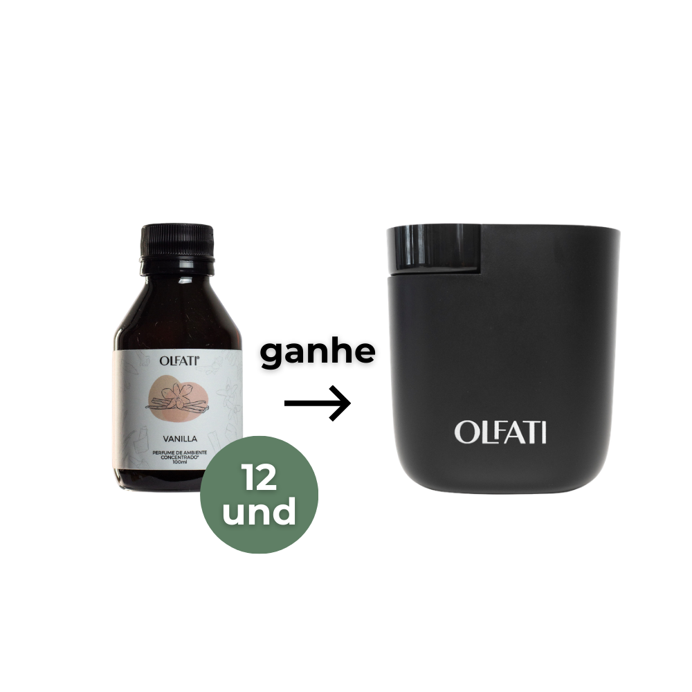 12 Refis de 100ml - Vanilla - Ganhe 1 Olfati Mini Preto