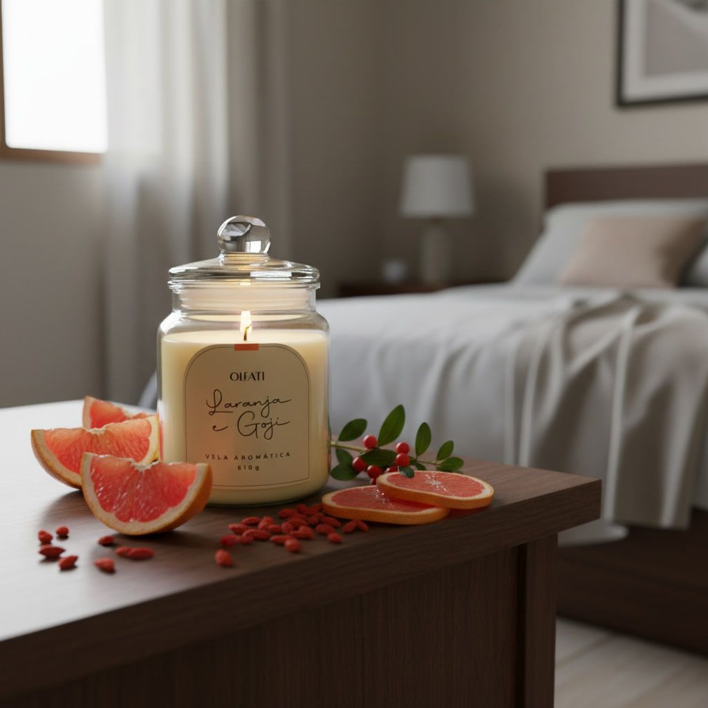 Olfati Candle - Vela Aromática 610G - Laranja e Goji