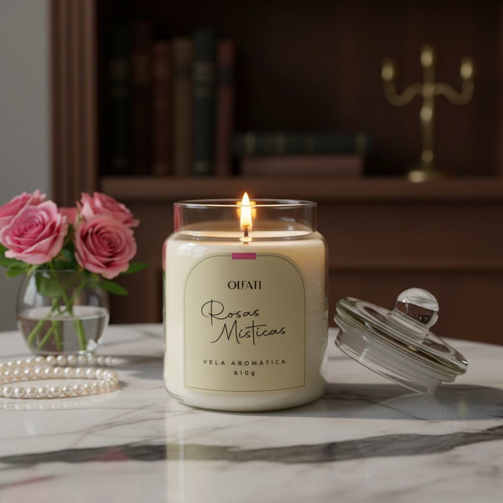 Olfati Candle - Vela Aromática 610g - Rosas Místicas