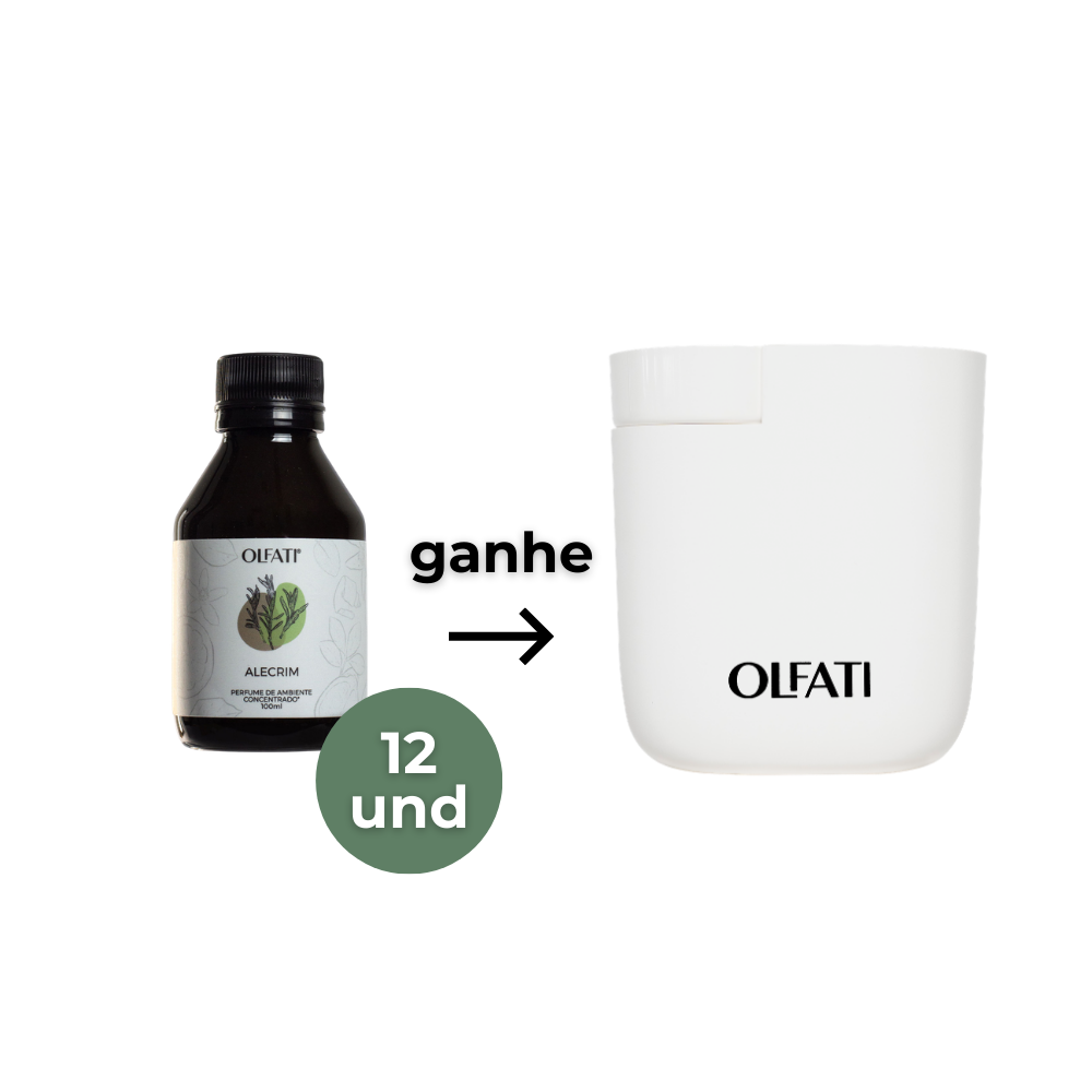 12 Refis de 100ml - Alecrim - Ganhe 1 Olfati Mini Branco