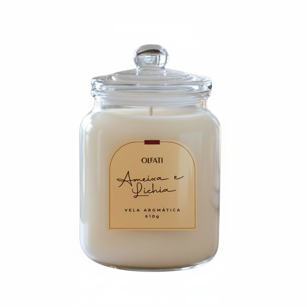 Olfati Candle - Vela Aromática 610g - Ameixa e Lichia