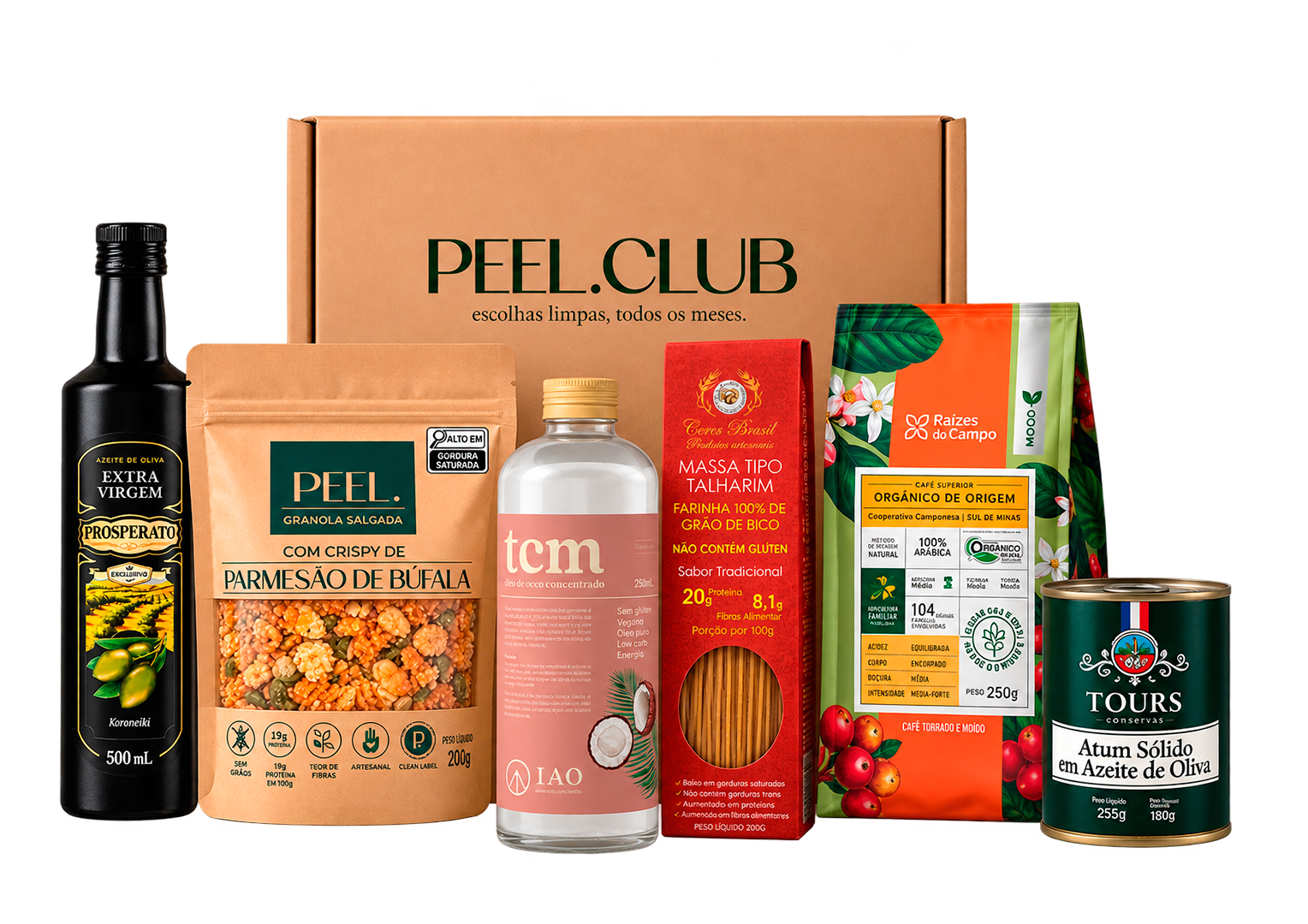 Produtos que podem compor a Box Selection PEEL Club