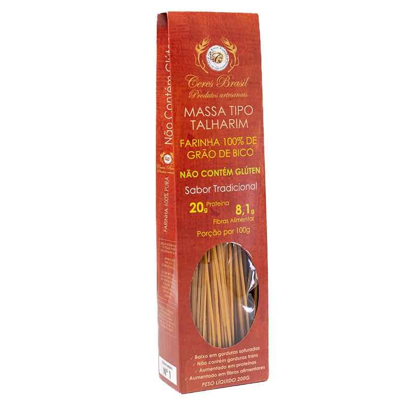 Talharim sem glúten de farinha de grão-de-bico