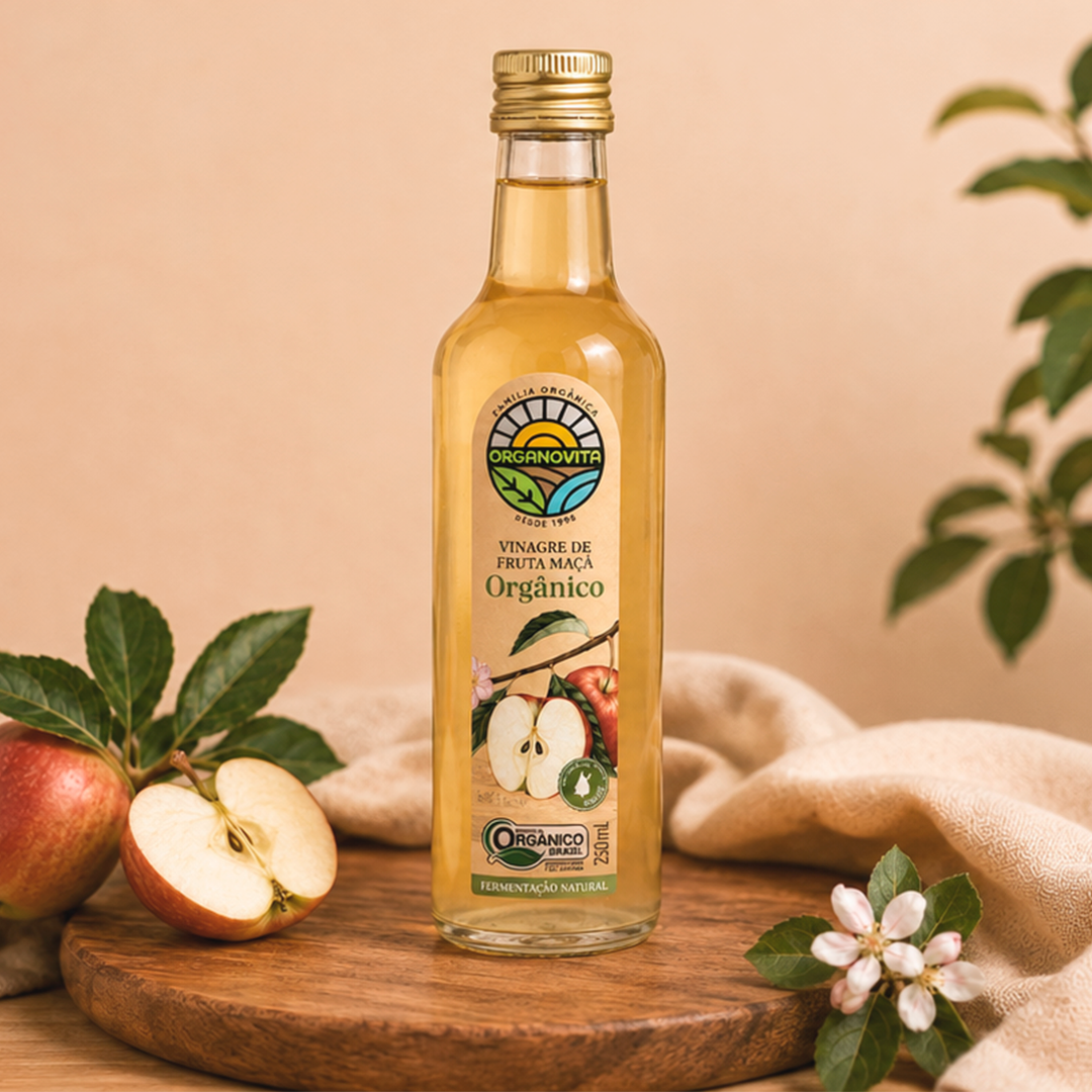Vinagre de Maçã Orgânico Organovita - 6% de acidez mínima, sem adição de água Organovita 250ml