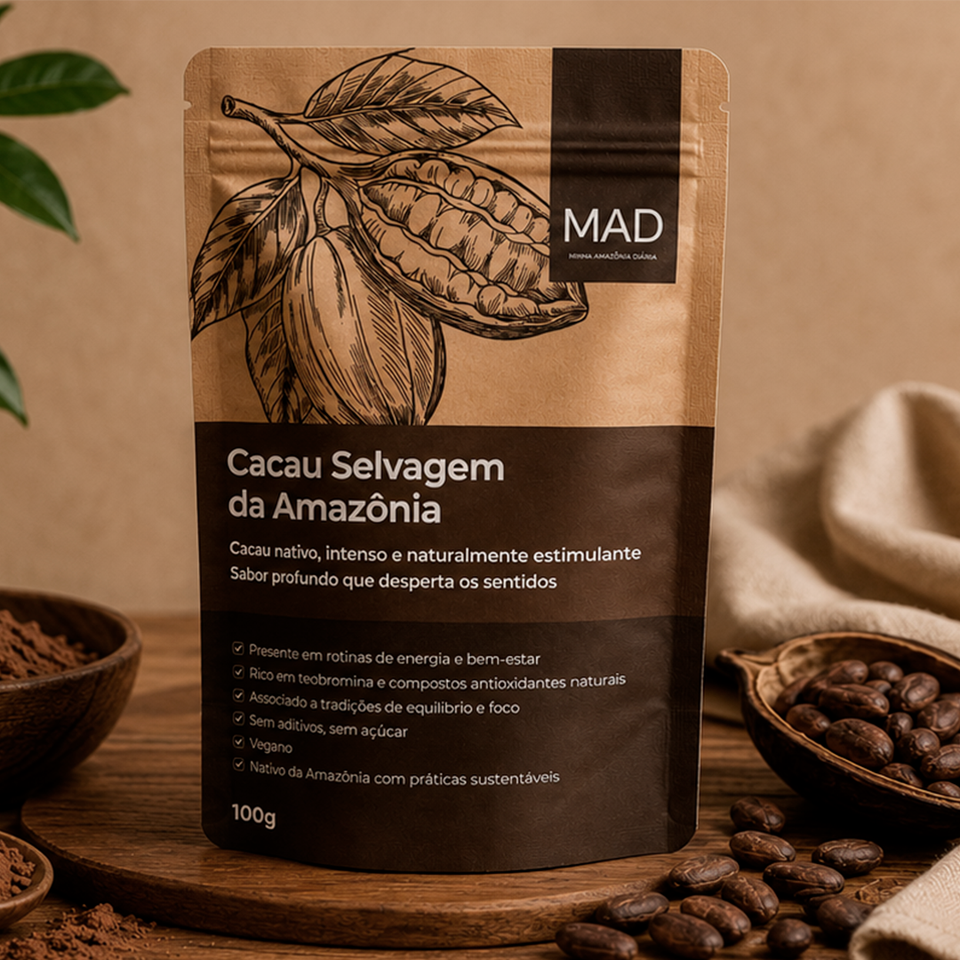 Cacau Selvagem da Amazônia em pó 100% MAD - 100g