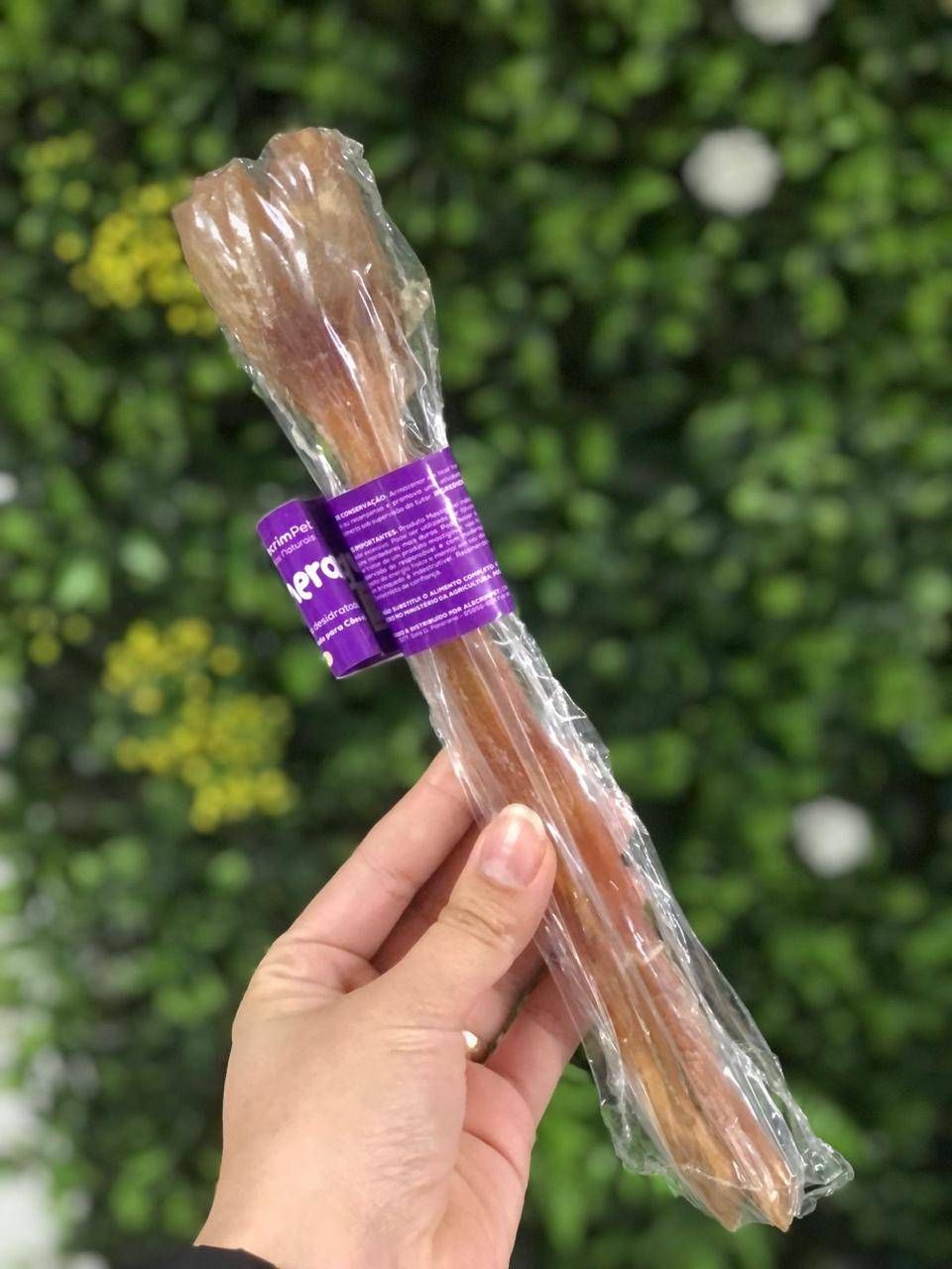 Tendão Bovino Big Bumerangue 3un  Alecrim Pet Mordedor Natural