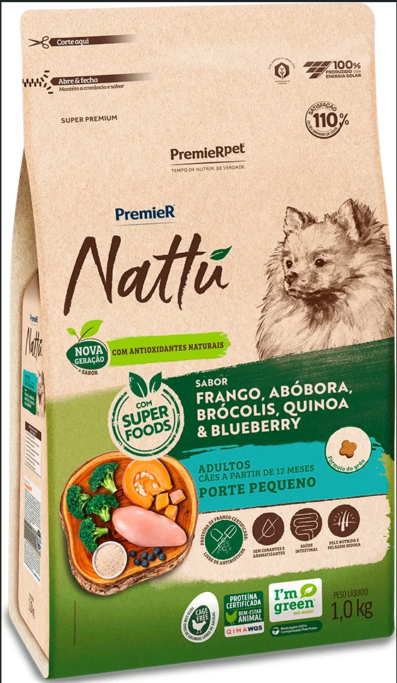 PR NATTU CÃES AD RÇ PEQ ABÓBORA 1KG