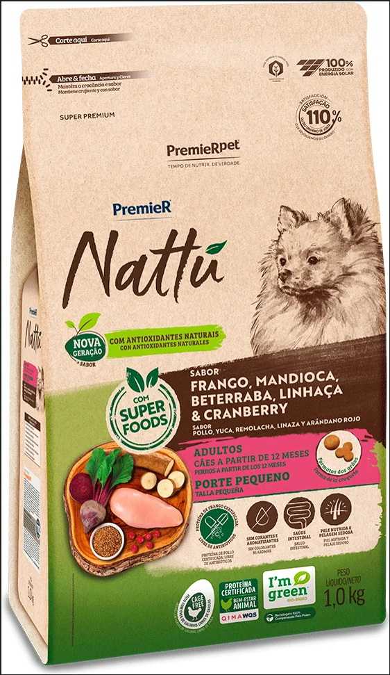 PR NATTU CÃES AD RÇ PEQ MANDIOCA 1KG
