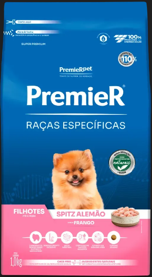 PR RÇ ESP CÃES FIL SPITZ ALEMÃO FRANGO 1KG