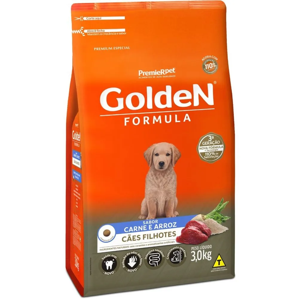 GOLDEN FORMULA CAES FILHOTES CARNE 3 KG