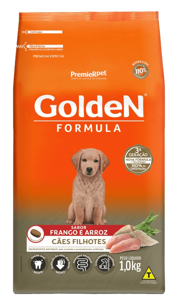 GOLDEN FORMULA CAES FILHOTES MEDIOS FRANGO E ARROZ 1KG