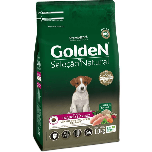 GOLDEN CAES SELECAO NATURAL FILHOTES RAÇAS PEQ. 1KG