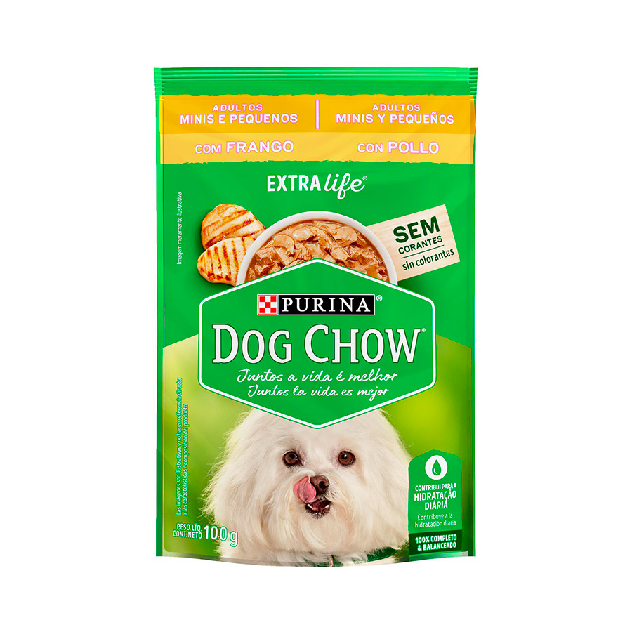 DOG CHOW UMIDO CAES RAÇAS PEQUENAS FRANGO 100G