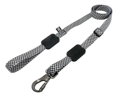 COLEIRA DOGS ZIG ZAG MEU OSSO REG. TAG PRETO METAL GRAFITE PP 1,0CM