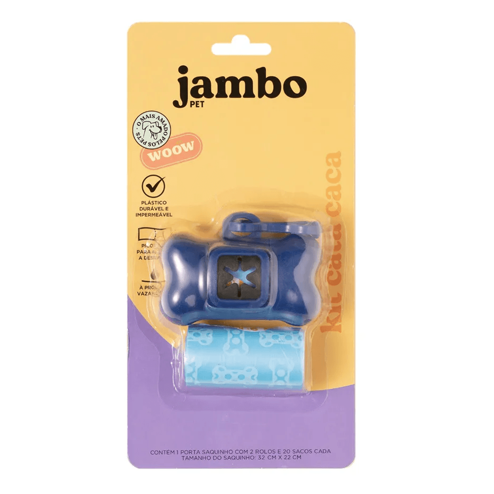 KIT PORTA CAC 2 ROLOS BASIC AZUL