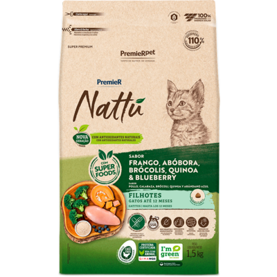 PREMIER NATTU GATOS FILH ABOBORA 1,5KG