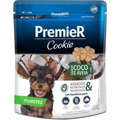 PREMIER CAES COOKIES FILH COCO/AVEIA 250G