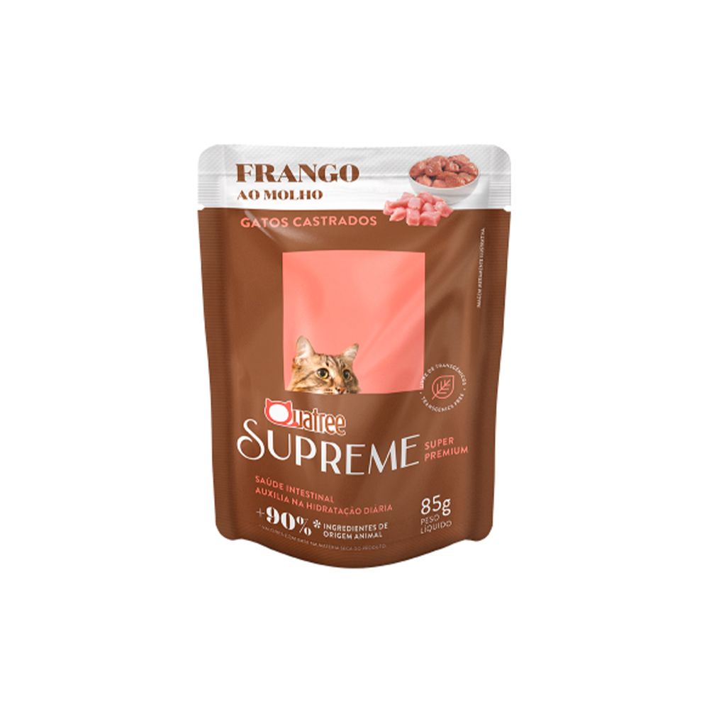 QUATREE SUPREME SACHE GATOS CASTRADOS FRANGO 85G