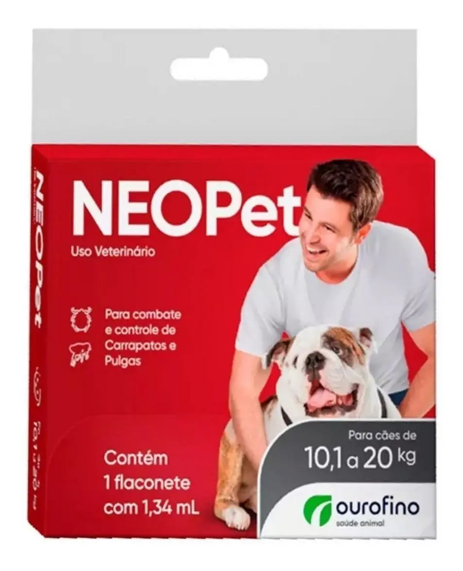 NEOPET CAO 1,34ML 10,1 A 20KG - 1 PIPETA DA CX ORIGINAL COM 3