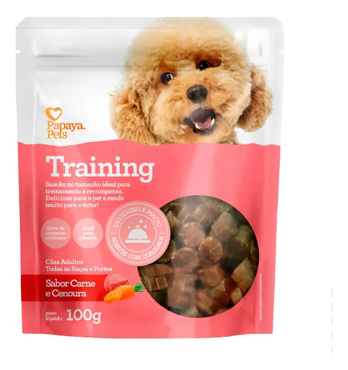 TRAINING CARNE/CENOURA 100G PAPAYA PETS