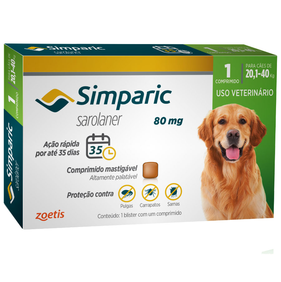 SIMPARIC TAB 80MG - 20,1 - 40 KG - (1 COMPRIMIDO FRACIONADO DA CX ORIGINAL COM 3) (COMPRIMIDO)