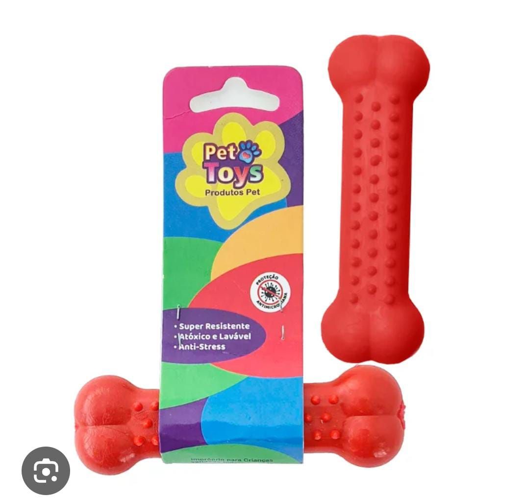 BRINQ OSSINHO MASSAG P SEM CRAVINHOS PET TOYS