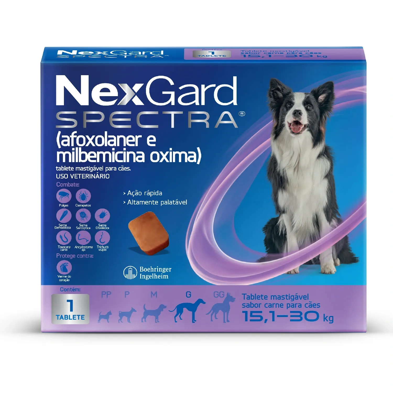 NEXGARD SPECTRA 4 GR 15,1 A 30 KG - (1 COMPRIMIDO FRACIONADO DA CX ORIGINAL COM 3)