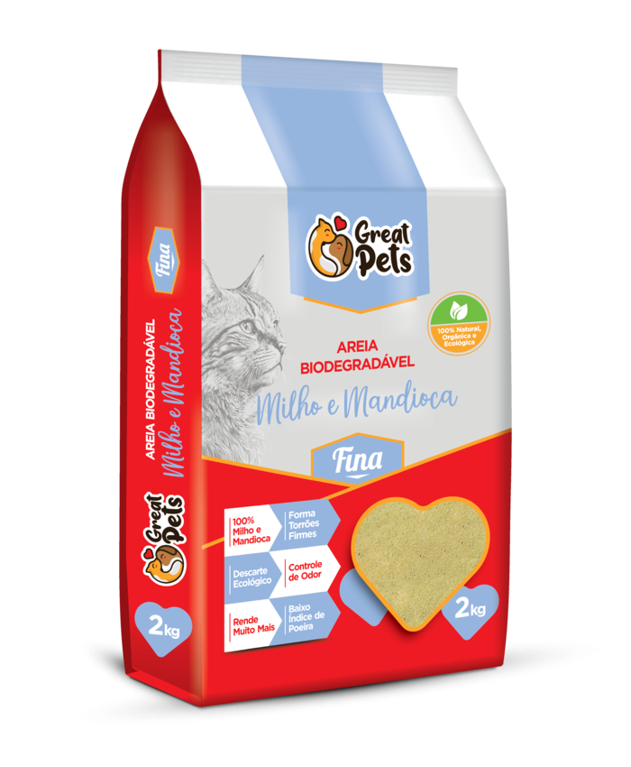 AREIA BIO DEGRADÁVEL FINA  2KG GREAT PETS