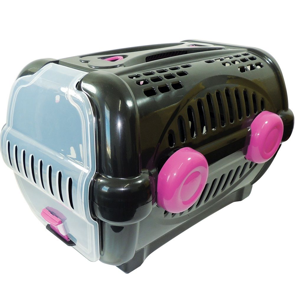 CAIXA DE TRANSP. LUXO FURACAOPET N3 - BLACK C/ ROSA