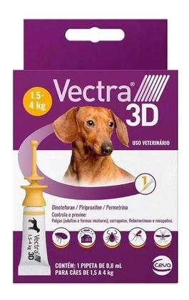 VECTRA 3D CAES 1,5 A 4 KG  - 1 PIPETA DA CX ORIGINAL COM 3