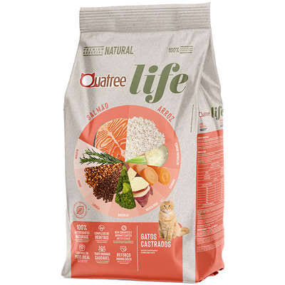 QUATREE LIFE GATOS CASTRADOS SALMAO E ARROZ 1KG