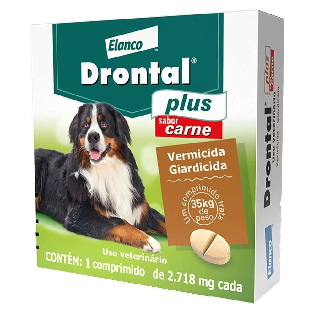 DRONTAL TASTY CARNE 35KG - 1 COMPRIMIDO DA CX ORIGINAL COM 2