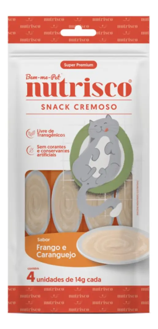 NUTRISCO SNACK CREMOSO FRANGO E CARANGUEJO 14G PACOTE C/4 UNDS)
