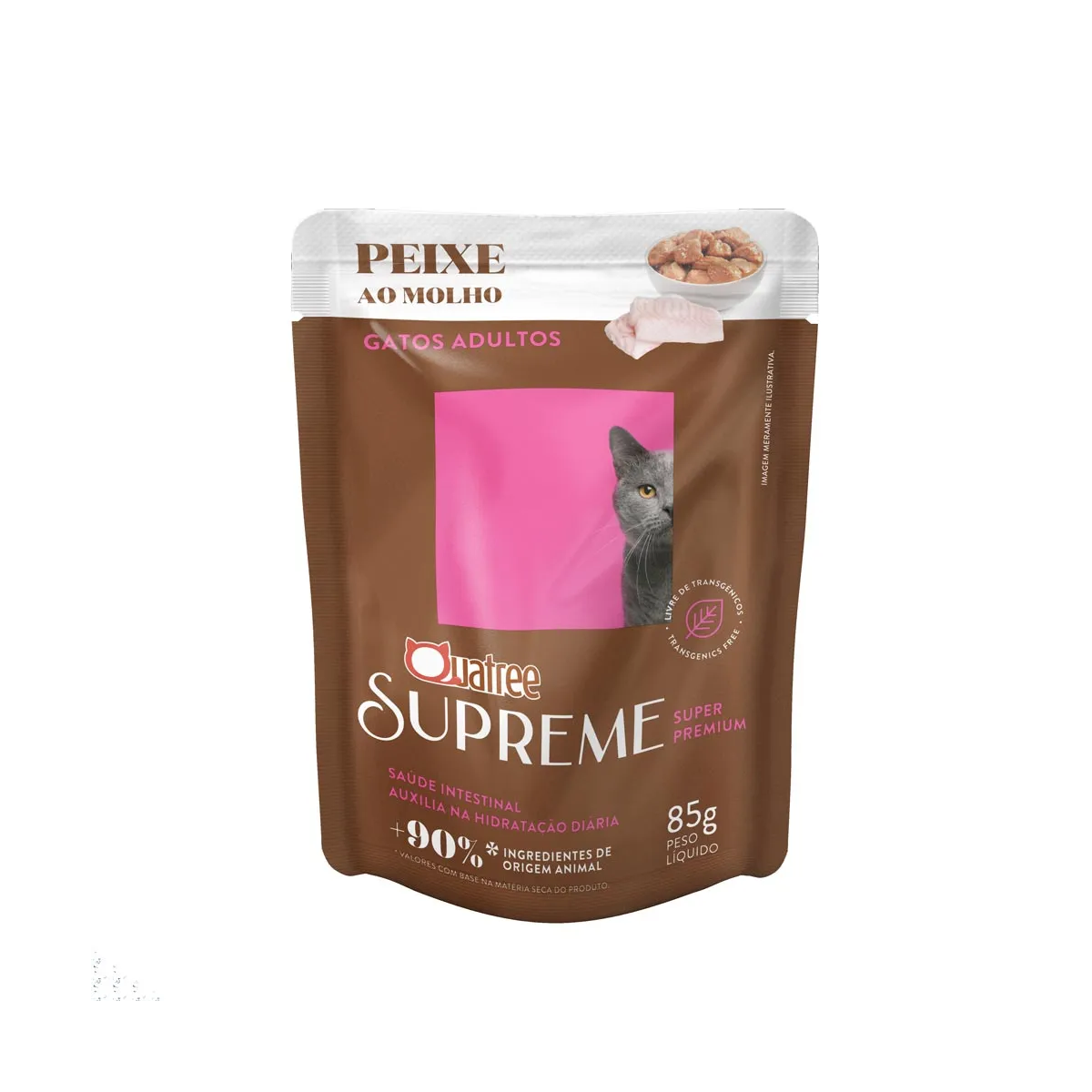 QUATREE SUPREME SACHE GATOS ADULTOS PEIXE 85G 