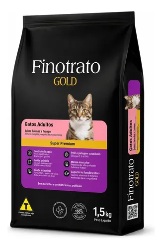 FINOTRATO GOLD SALMAO FRANGO GATOS CASTR 1,5KG - UN