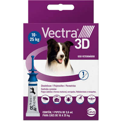 VECTRA 3D CAES 10 A 25KG  - 1 PIPETA DA CX ORIGINAL COM 3