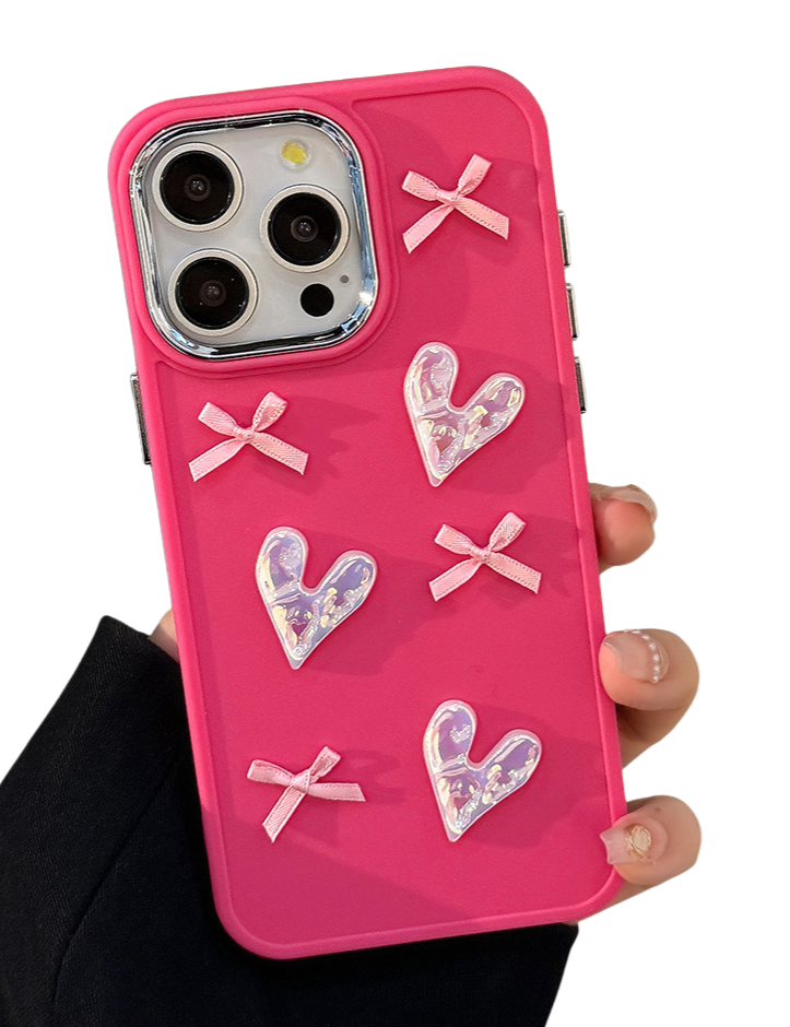 Capa Coração e Laço Pink