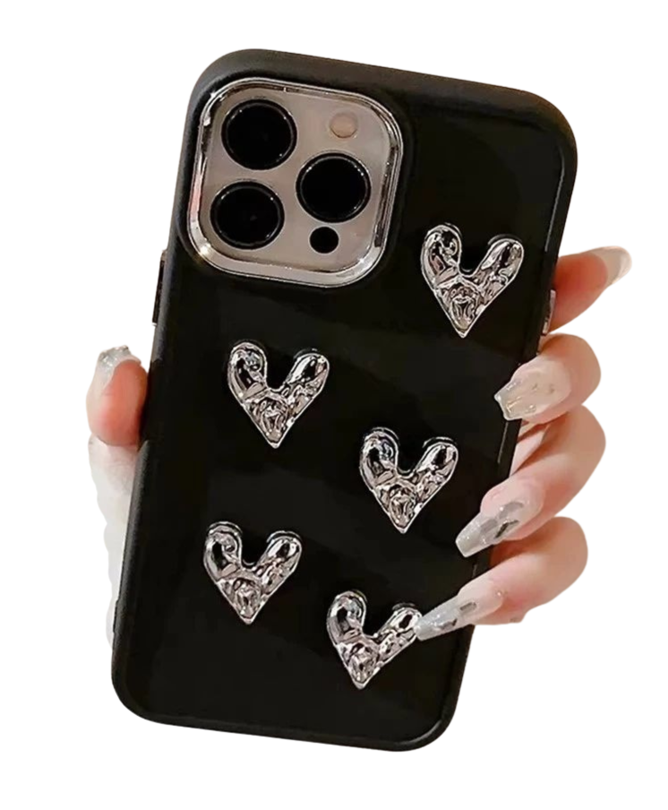 Capa Coração Relevo Preta